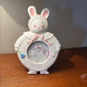 Pink and White Bunny Picture Frame